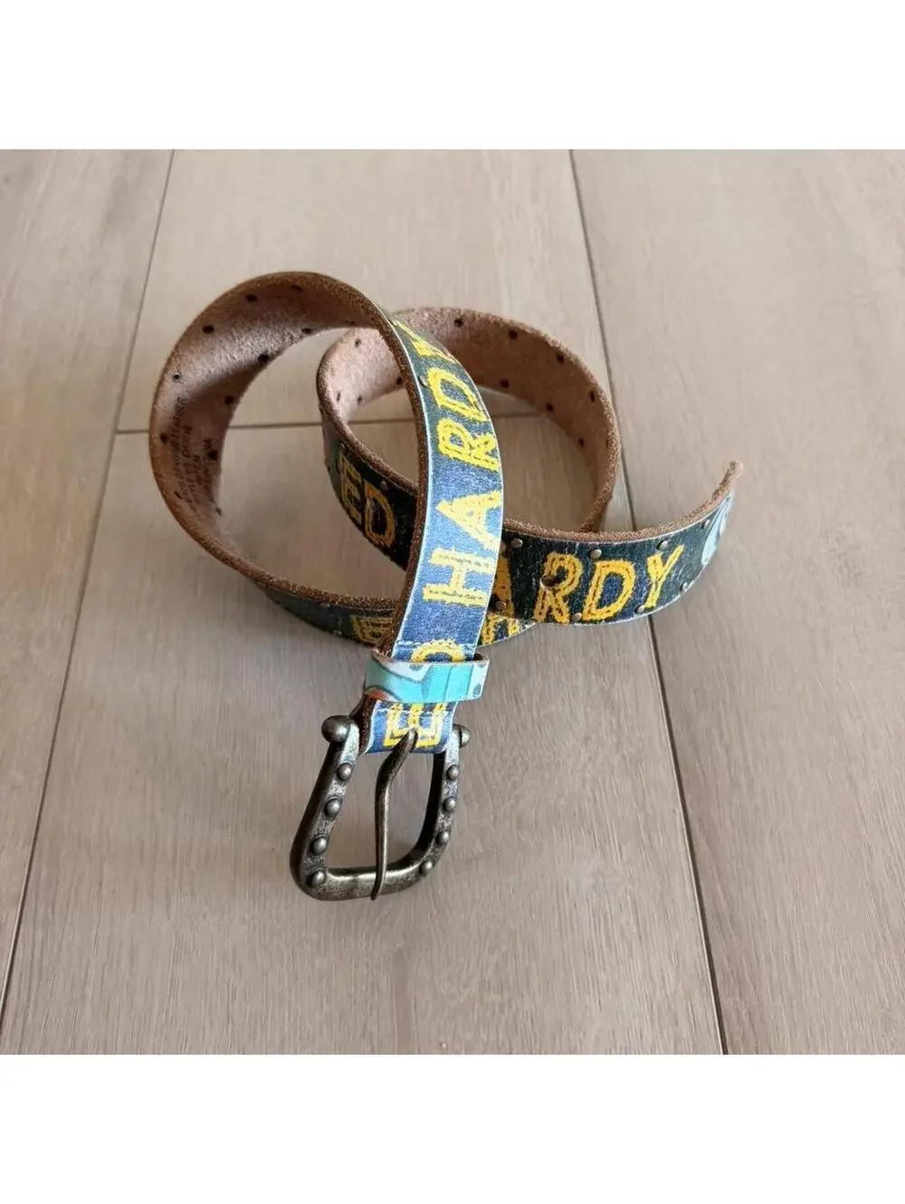 Ed Hardy Men's Multi and Brown Belt